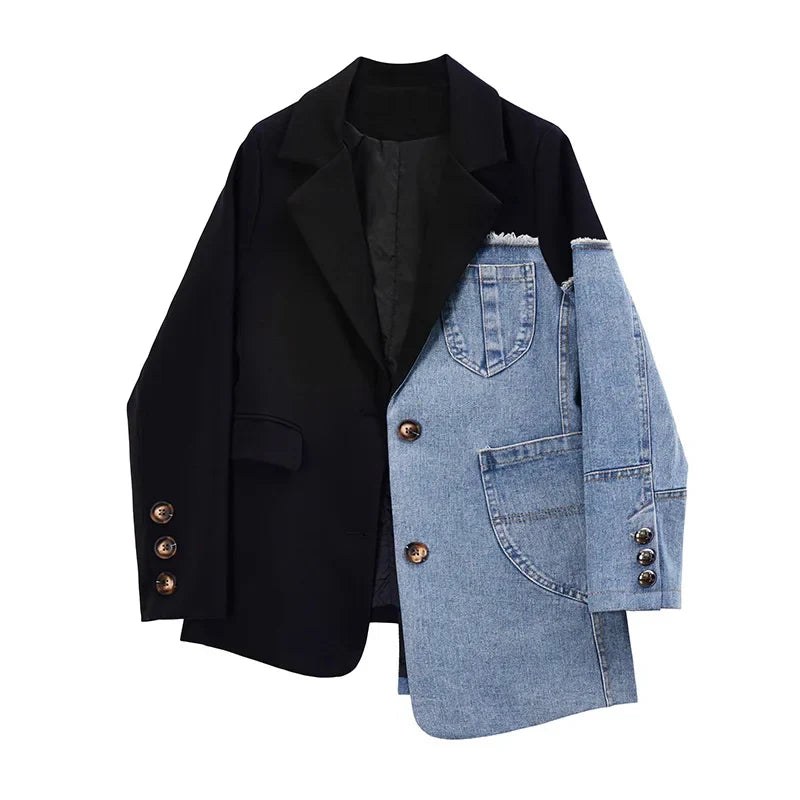 Asymetric Denim Blazer