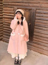 Autumn and Winter 2024 New Sweet Pink Hooded Jacket for Women, Medium to Long, Thick Woolen Coat for Women