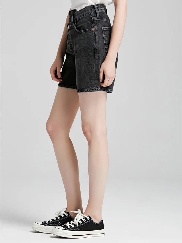 Black Denim Jean Shorts