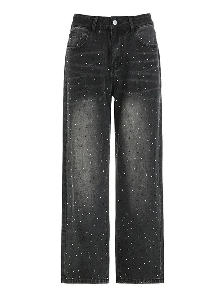 Black Jeans with Rhinestones