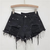 Black Ripped Denim Shorts