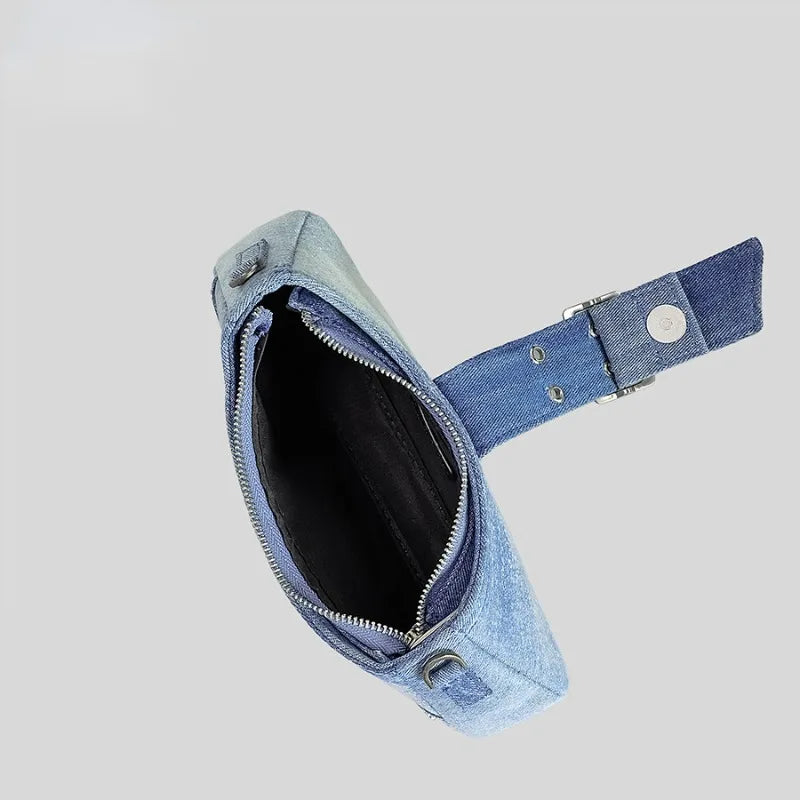 Blue Denim Crossbody Bag