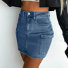 Cargo Pocket Denim Mini Skirt