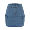 Cargo Pocket Denim Mini Skirt