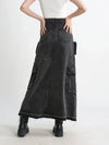 Denim Cargo Maxi Skirt