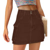 Denim Cargo Mini Skirt