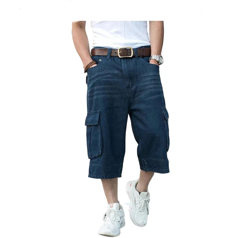 Denim Cargo Shorts for Men