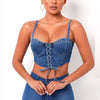 Denim Corset Top Lace Up