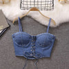 Denim Corset Top Lace Up