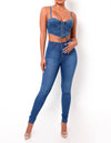 Denim Corset Top Lace Up