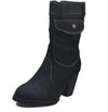 Denim Mid Calf Boots