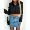 Denim Mini Cargo Skirt