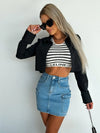 Denim Mini Cargo Skirt