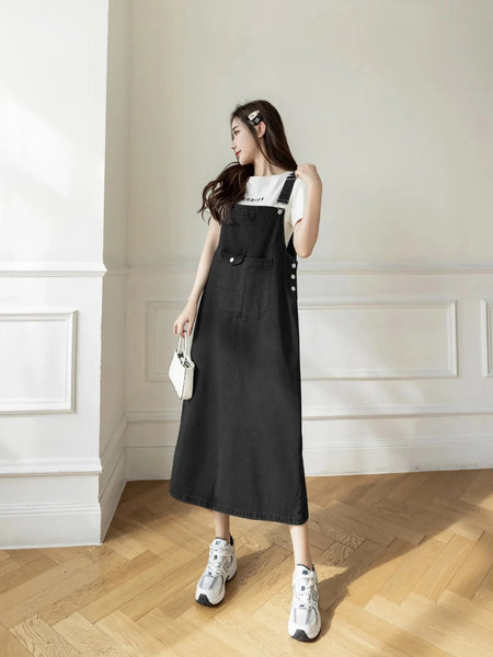 Denim Overall Dress midi | Denim Paris
