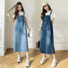 Denim Overall Dress midi