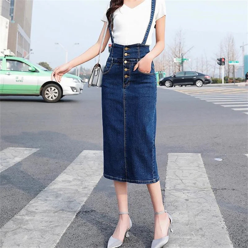Denim Overall Midi Dress | Denim Paris - DenimParis.com Denim Overall Midi Dress | Denim Paris - DenimParis.com
