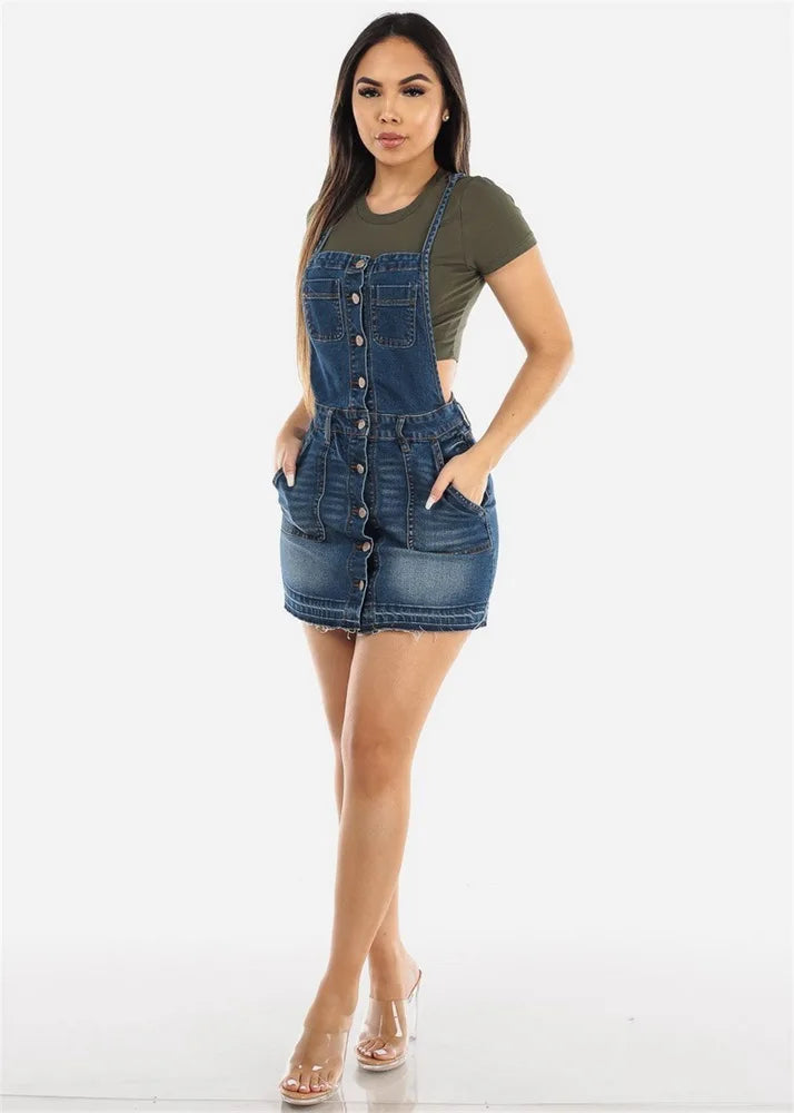 Denim Overall Mini Dress