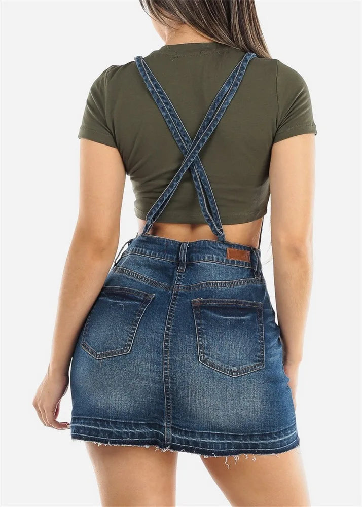 Denim Overall Mini Dress