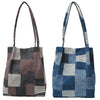 Denim Patchwork Tote Bag