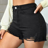 Denim Shorts Black Ripped