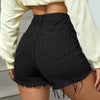 Denim Shorts Black Ripped