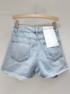 Denim Shorts with Rhinestone Fringe