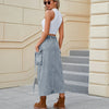 Denim Skirt with Cargo Pockets