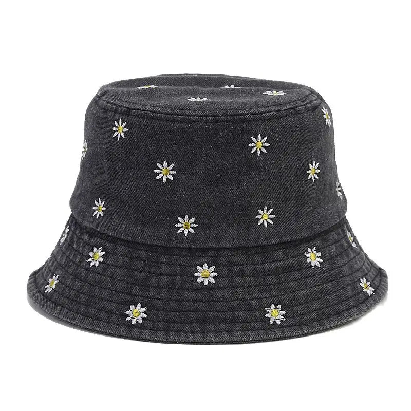 Embroidered Denim Bucket Hat