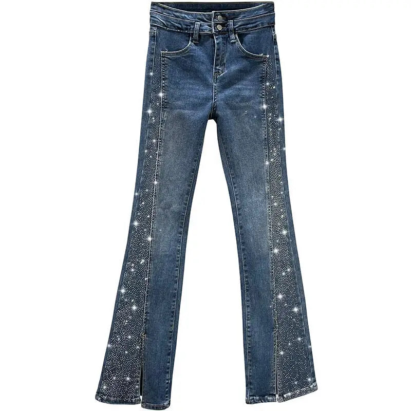 Flare Jeans with Rhinestones