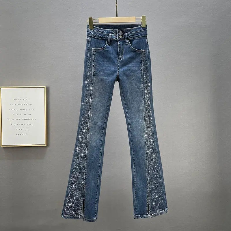 Flare Jeans with Rhinestones