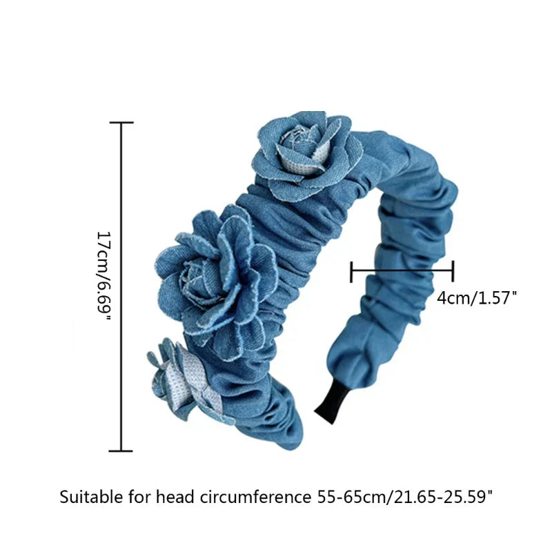 Floral Denim Headband