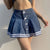 Girls Denim Pleated Skirt