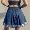 Girls Denim Pleated Skirt