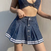 Girls Denim Pleated Skirt