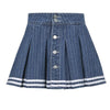 Girls Denim Pleated Skirt