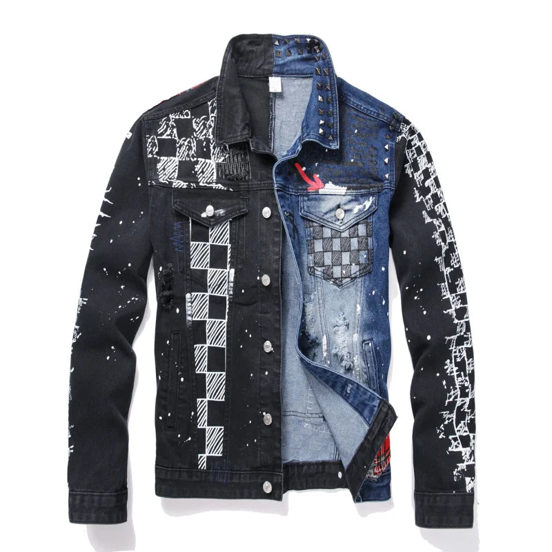 Graffiti Denim Jacket Men