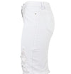 High Waisted White Denim Pencil Skirt