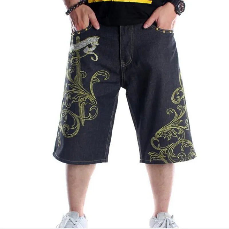 Hip Hop Mens Denim Shorts