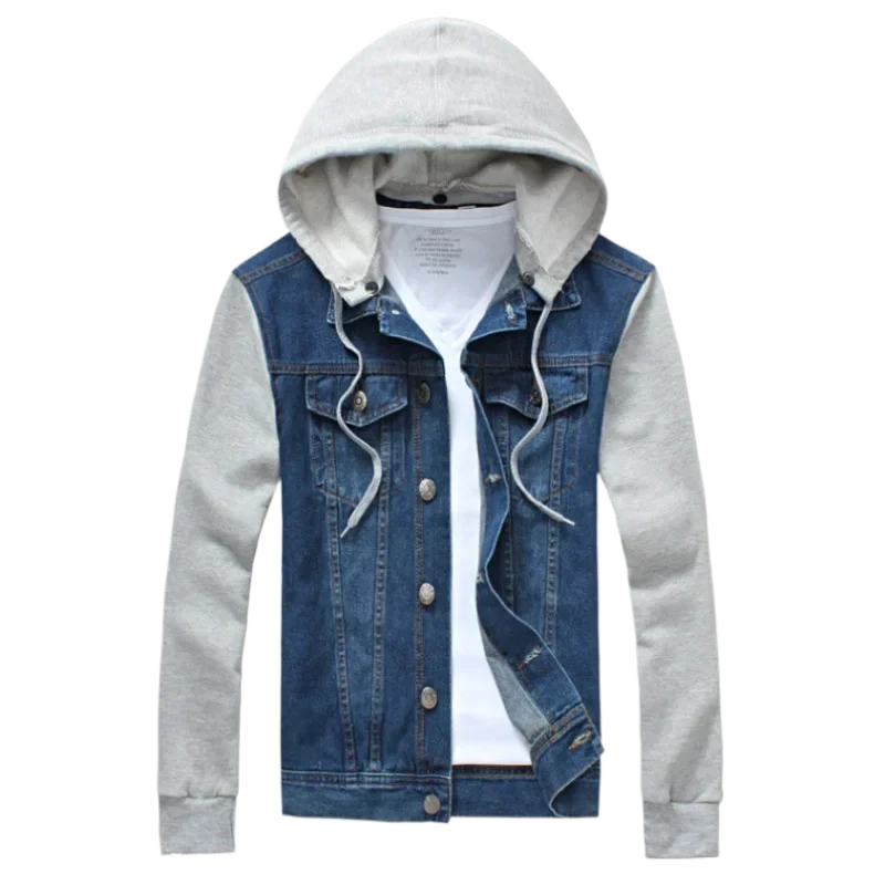 Hooded Denim Jacket Mens