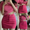 Hot Pink Denim Skirt