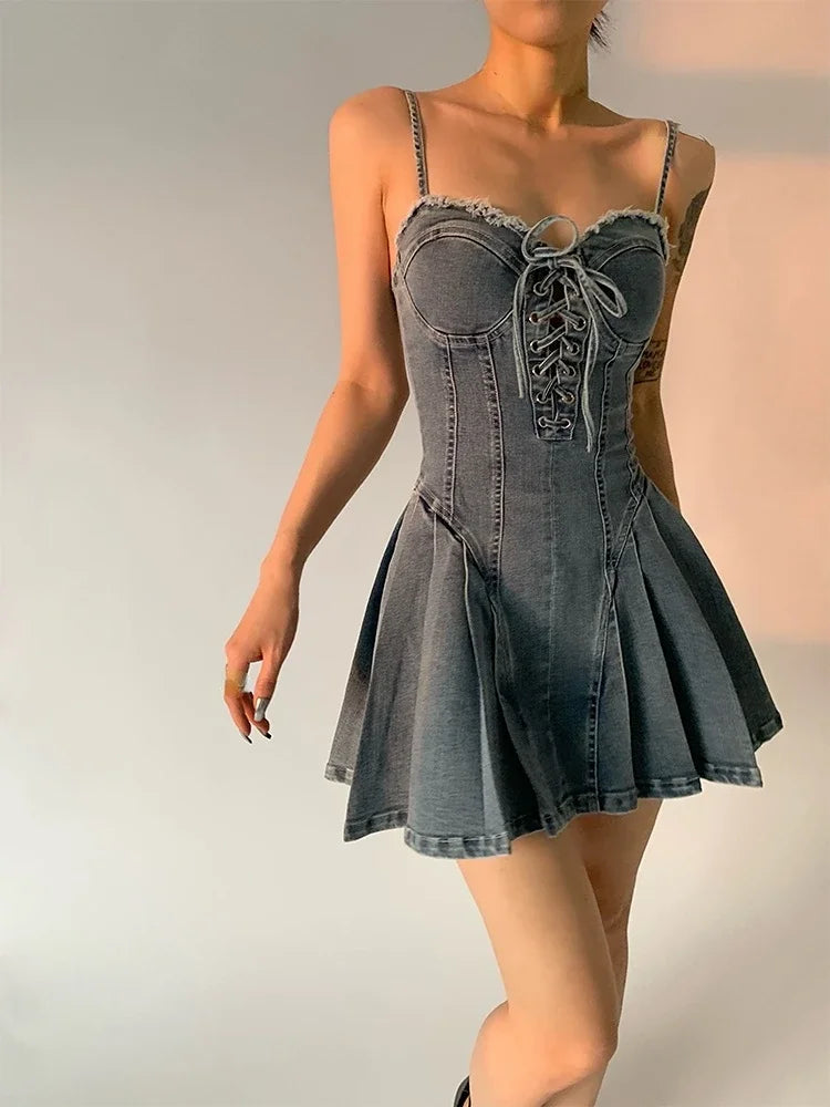 Lace Up Corset Dress | Denim Paris - DenimParis.com Lace Up Corset Dress | Denim Paris - DenimParis.com