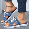 Lace Up Denim Sandals