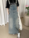 Light Wash Denim Overall Dress