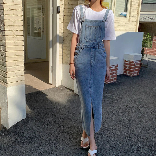 Long Denim Overall Dress | Denim Paris - DenimParis.com Long Denim Overall Dress | Denim Paris - DenimParis.com