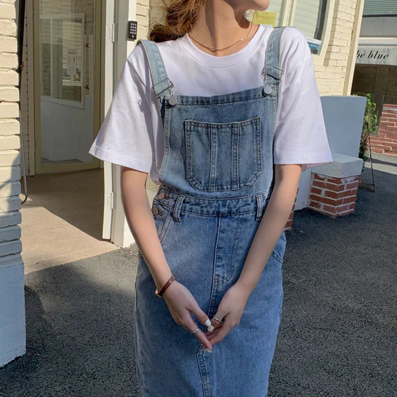Long Denim Overall Dress | Denim Paris - DenimParis.com Long Denim Overall Dress | Denim Paris - DenimParis.com