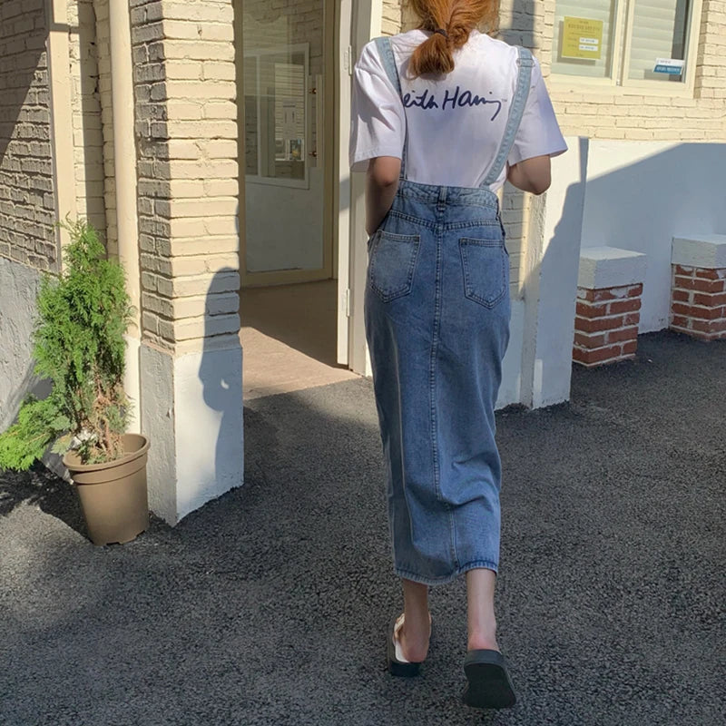Long Denim Overall Dress | Denim Paris - DenimParis.com Long Denim Overall Dress | Denim Paris - DenimParis.com