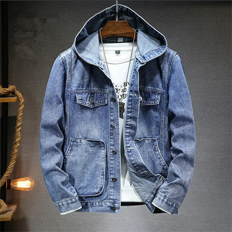 Mens Denim Jacket with Hood