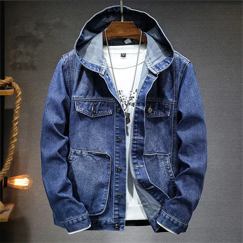 Mens Denim Jacket with Hood