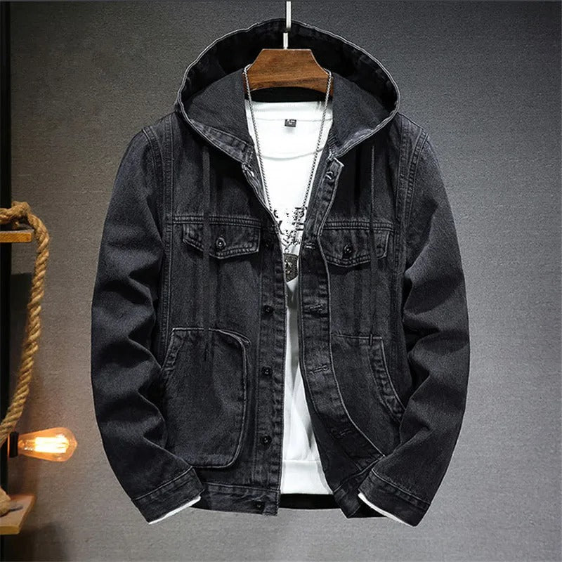 Mens Denim Jacket with Hood