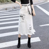 Printed White Denim Skirt